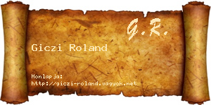 Giczi Roland névjegykártya