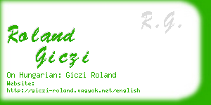 roland giczi business card